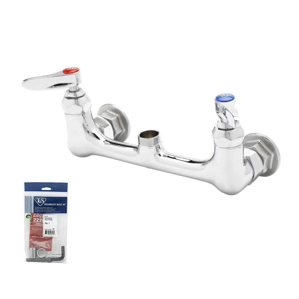 T&S Brass 12270 8" Wall Mount Double Pantry Faucet Base (Less Nozzle)
